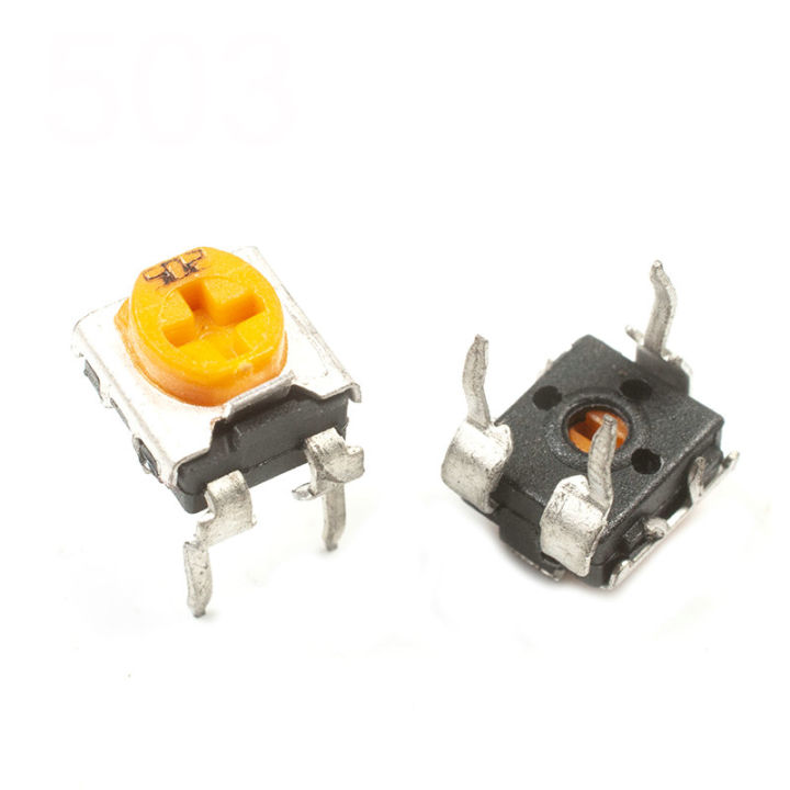 10Pcs-%20RM065%20RM-065%20VR%2050K%20Ohm%20503%C2%A0%20Potentiometer%20Trimmer%20Trim%20Pot%2050K%20Ohm%20503%20Trimpot%20Potentiometer%20Variable%20Resistor%20Top%20Adjustment%20Single%20Turn%206mm%20V/R%20Electrical%20Circuitry%20&%20Parts%20-%20Image%205