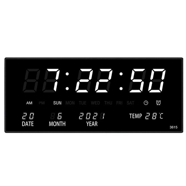 LED Calendar Electronic Clock Digital Wall Clock White | Daraz.com.bd