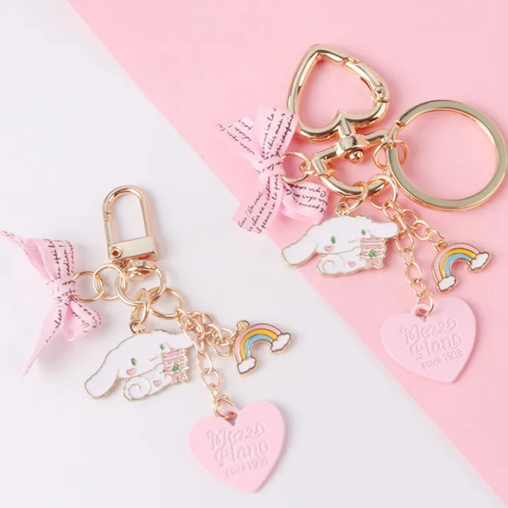 Cute%20Girls'%20Keychains%20Car%20Keys%20Key%20Chains%20Bag%20Decor%20Pink%20Rosette%20Rainbow%20Pendant%20-%20Image%205