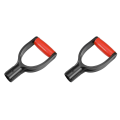 2X Plastic Spade Handle Shovel D Grip Handle, 32mm Inner Diameter Spade Snow Shovel Handle, Spade Snow Scoop Digging,Red. 