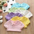 Summer School Girls T-shirts Short Sleeve Cotton T shirt Baby Toddler Girl White Blouse Shirt Kids Tops Children Clothes JW7967. 