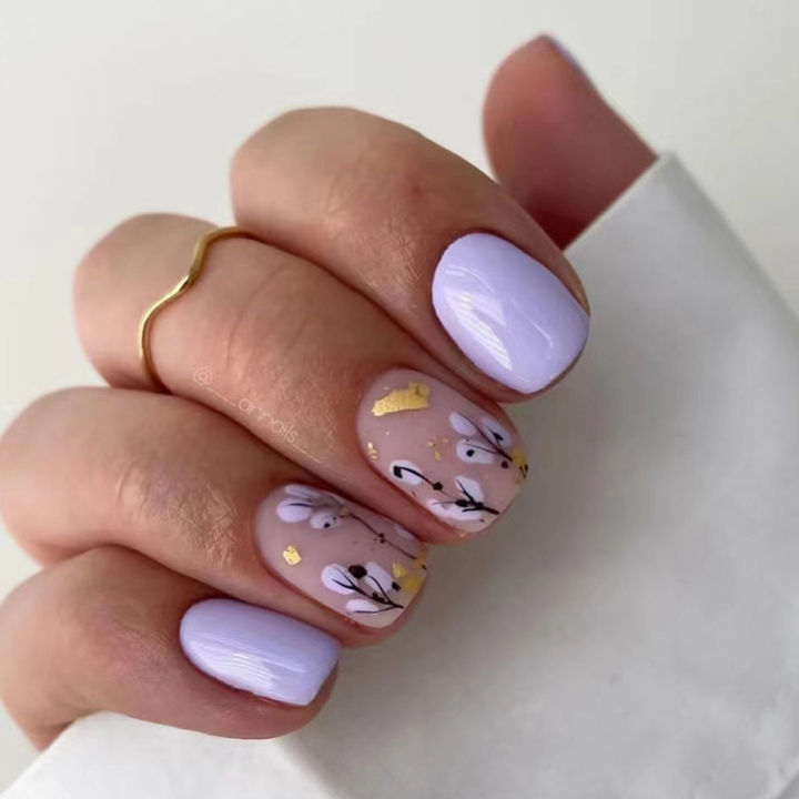 24pcs%20Short%20Round%20Nails%20Flower%20Pattern%20Wave%20Design%20Artificial%20Nail%20Tips%20Press%20on%20Toenail%20for%20Girl%20Wearable%20-%20Image%206