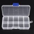 2X 10 Compartment Plastic Storage Box Transparent for Pearl Pin Jewelry Tools Small Accessories. 
