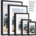 1pc Matte Black Wall Gallery Picture Frame, Available In Single Size 12x16/11x14/8x10/5x7/4x6 Inch , Wall Hanging Photo Frame. 