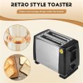 Toaster 2 Stainles Steel Bread Extra Wide Slot Compact Toasters,Electrical Small Bread Machine for Waffles,US Plug.