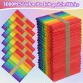 50 Pcs Colored Popsicle Sticks for Crafts, 4 Inch Colored Wooden Craft Sticks, Ice Cream Sticks, Rainbow Popsicle Sticks, Great for DIY Craft Creative Designs and Children Education. 