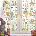 Easter Bunny Window Clings Window Decals Easter Decorations Easy to Peel Decorative Double Sided for. 
