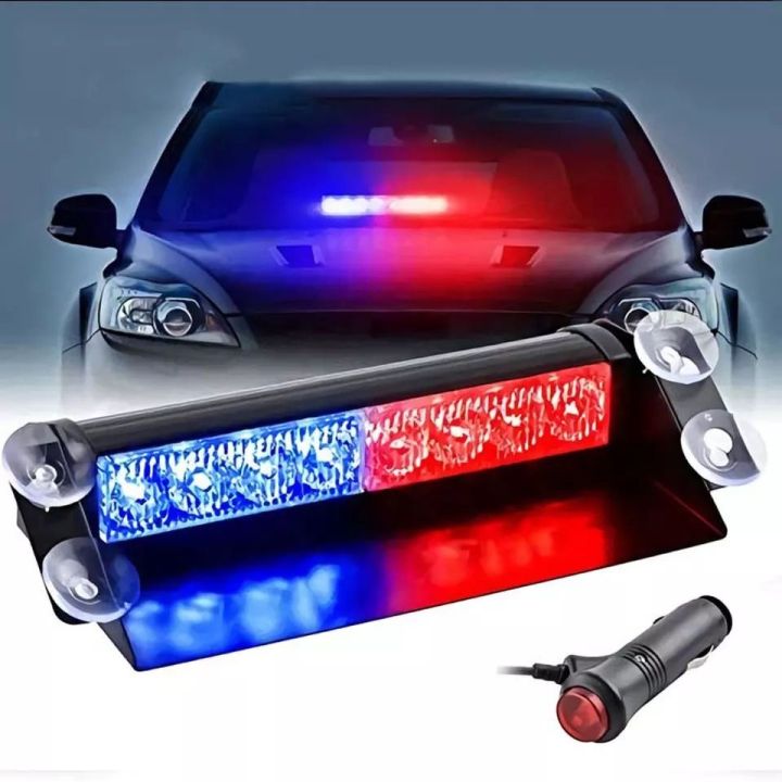 8%20Led%20Emergency%20Strobe%20Light%20Bar%20Car%20Windshield%20Flashing%20Warning%20Lights%2012V%20Flasher%20Drl%20Red%20Blue%20Amber%203%20Flashing%20Modes%20-%20Image%202