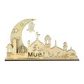 Eid Mubarak Wooden Ornament Ramadan Moon Star Letter Table Decoration for Home Islamic Muslim Pendant Eid Al Adha Party Supplies. 
