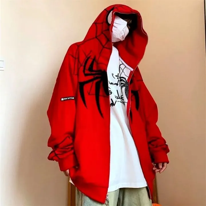 American%20Spider-Man%20Sweatshirt%20Men's%20American%20Hiphop%20Heavy%20Stiff%20Cardigan%20Jacket%20Spring%20and%20Autumn%20Design%20Hoodie%20-%20Image%208