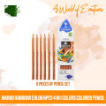 Marko Rainbow Color 6 Pcs 4 In 1 Colors Colored Pencil for Kids Students and Creative Drawing. 