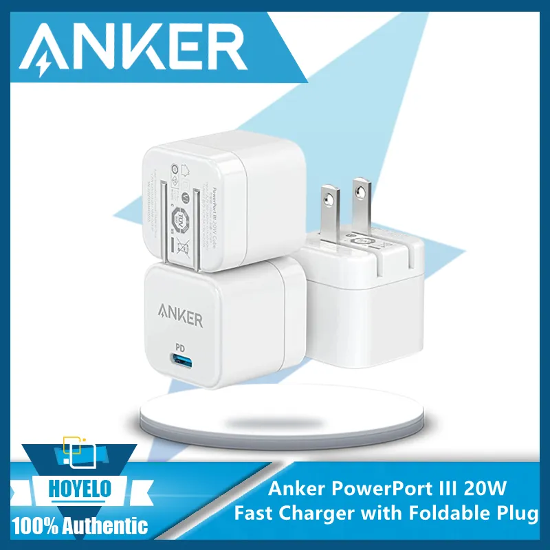 Anker 20W Box Fast Charger with Foldable Plug, PowerPort III 20W Cube Charger thumbnail