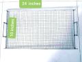 BBQ GRILL NET WITH HANDLE (ss), 24 inches/ 10 inches.