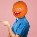 Annoying Orange Mask Funny Realistic Fruit Masks Full Face Smiling Headgear Cute Novelty Halloween Costumes for Women.