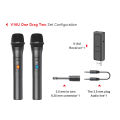 1 Pair Wireless Microphone System Kits Handheld Karaoke Microphone USB Receiver Home Party Smart TV Speaker Singing Mic.