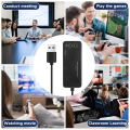 3 Port Usb 2.0 Hub External 7.1Ch Sound Card Headset Microphone Adapter For Pc.