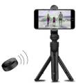 XT-02 oldable Mini 3 in 1 Wireless Selfie Stick F Tripod BT4.0 Extendable Monopod with Remote Control for IOS for Android.