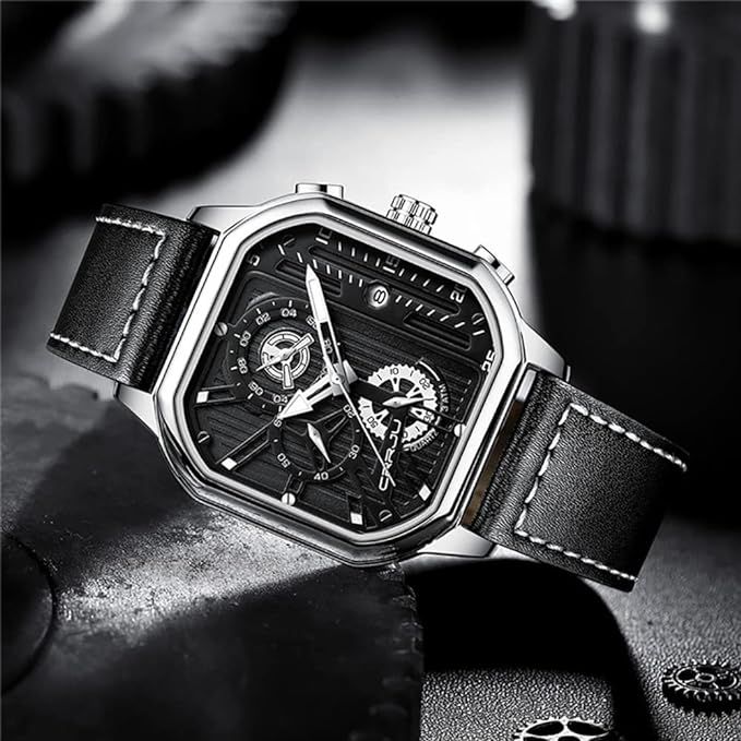 New Luxury Fashion Leather belt wrist-watche for men