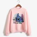 Turtleneck Hoodie Disney Stitch Funny Women Harajuku Cute Lilo and Stitch Anime Sweatshirt Manga Streetwear Hoody Female. 