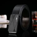 's Leather Belt Leather Smooth Buckle Belt Simple All-Match Business Youth Belt Men's Korean Style. 
