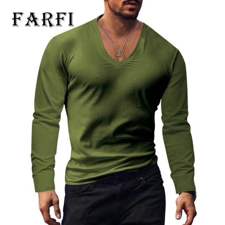 Men%20V-neck%20T-shirt%20Men%20V-neck%20Long%20Sleeve%20T-shirt%20Solid%20Slim%20Fit%20High%20Elastic%20Pullover%20Tops%20Breathable%20Thin%20Stwear%20Casual%20Men%20T-shirt%20-%20Image%205