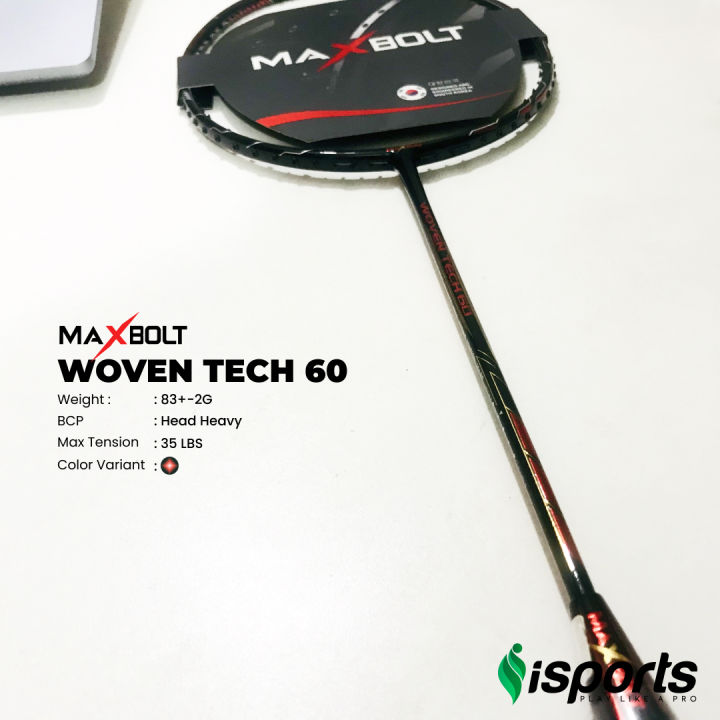 Malaysia%20Imported%20MAXBOLT%20WOVEN%20TECH%2060%20Unstrung%20Badminton%20Smash%20Racket%20Bat%20-%20Image%204