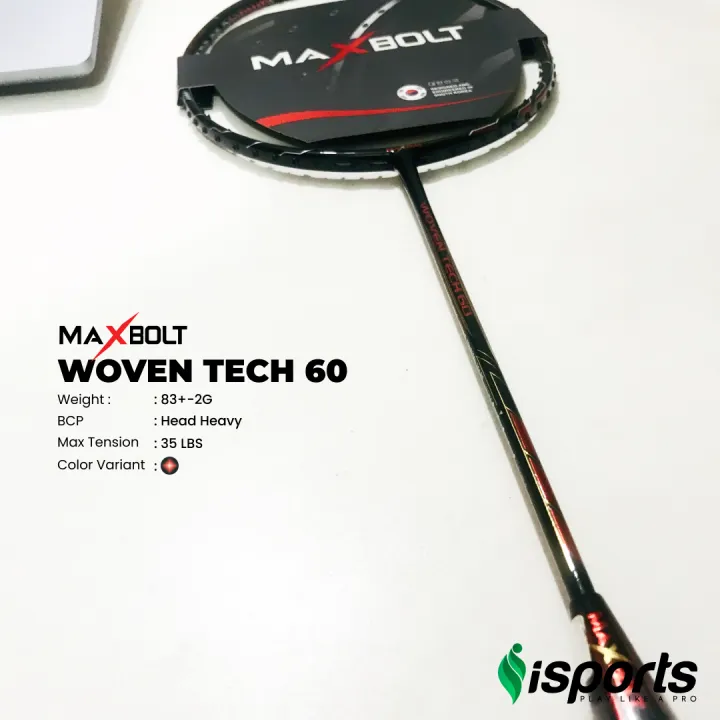 Malaysia%20Imported%20MAXBOLT%20WOVEN%20TECH%2060%20Unstrung%20Badminton%20Smash%20Racket%20Bat%20-%20Image%204