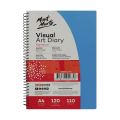 Mont Marte Visual Art Diary Spiral Bound Colour Cover White Paper A4 110gsm 120 Sheet. 