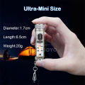 Auoyo Mini light Keychain Torch with Buckle USB Rechargeable LED Li-ght Waterproof Pocket Lig-ht EDC for Outdoor. 