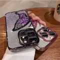 Gradient Glitter Butterfly Phone Case for IPhone 12 13 14 15 Pro Max Soft TPU Case with Camera Protector Shockproof Cover. 