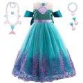 Fancy Mermaid Costume for Girls 4-10 Y Ariel Cosplay Birthday Princess Dress Halloween Carnival Party Gown Girls Mermaid Dress.