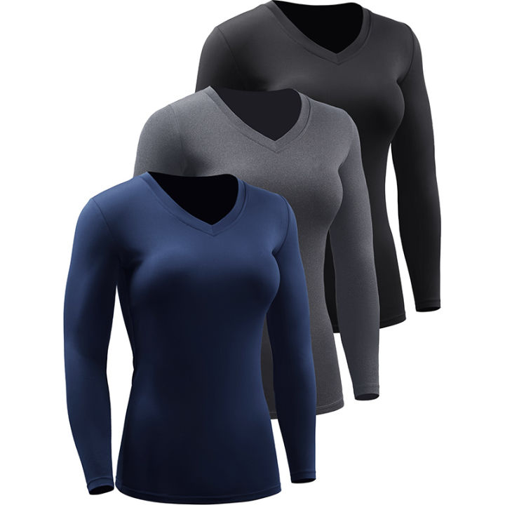Women's Compression Shirts Long Sleeve Yoga Athletic Running T Shirt