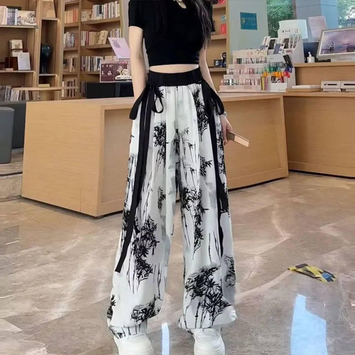 Summer%20Thin%20Fashion%20Design%20Sense%20Ribbon%20Bowknot%20Straight-Leg%20Pants%20Wide%20Leg%20Pants%20for%20Women%202024%20New%20Internet%20Hot%20-%20Image%203