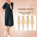Super Soft Comfortable Short Sleeve Loose Pajama Dress Female Korean Loose V-Shaped Long Nightdress Modal Bottoming Night Shirt. 