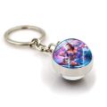 Wolf Head Pendant Key Ring Glow In The Dark Wolf Key Chain Howling Wolf And Moon Keyring Double Side Glass Ball Keychain. 
