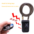 Cycling Security Lock Wireless Remote Control Alarm Lock Anti-Theft Vibration Alarm Lock Electric Motorcycle Code Chain Lock Blue. 