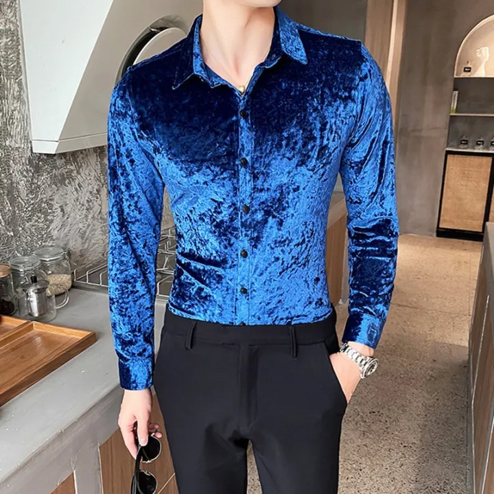 Velvet%20Red%20Luxury%20Clothes%20For%20Mens%20Burgundy%20Velour%20Shirts%20Mens%20Retro%20Elegant%20Plush%20Blouse%20Black%20Mens%20Shirts%20Unusual%20Party%20Club%20-%20Image%208