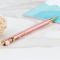 Pink Cherry Blossom Pen Rose Flower Pen Metal Ballpoint Pen Cute Rotary Ball Pens Business Signature Pens Office School Writing Supplies.