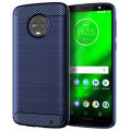 lthmy for Motorola Moto G6 Plus Case Carbon Fiber TPU Soft Silicone Back Cover Armor Phone Case Casing.