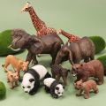 Solid Simulation Wild Animals Model Tiger Lions Elephants Zebra Animal Action Figures African Animals Family Model Set Toys.