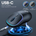 iMICE new factory direct supply 7-color luminous rechargeable Bluetooth dual-mode silent wireless mouse TYPE-C interface. 