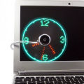 Durable USB Fan Desktop LED Light Clock Cooling Gadget Flexible Metal Hose(null). 