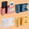 Wall Mounted 2-in-1 Mobile Phone Charging Stand and Multipurpose Storage Holder Bracket. 