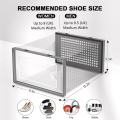 Shoe Storage Box, Clear Transparent Shoe Storage Boxes Hard Plastic Stackable Organiser Containers Bins Easy to Use Grey. 