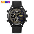 Skmei dual-display electronic watch with three dials design luminous 30m waterproof mutifunctional sports fashion wristwatches for men 1975. 