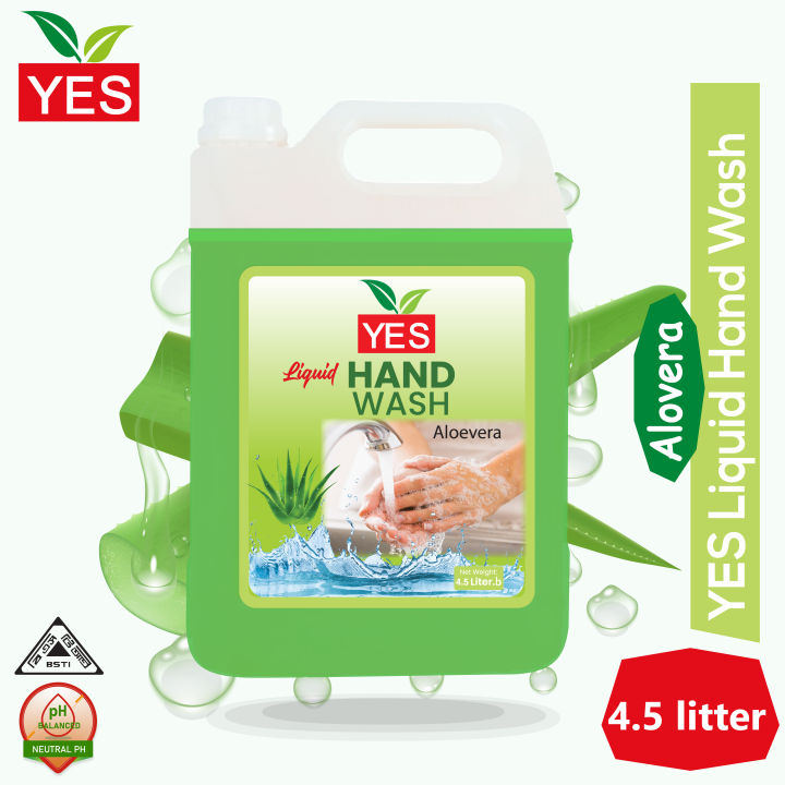 Yes Hand Wash Liquid Alovera - 4.5 Ltr.