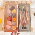 Transparent Makeup Brush Storage Box Dustproof Beauty Egg Lipstick Storage Box With Cover Portable Desktop Storage Bucket. 
