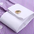 Classic French Cuff Men's Dress Shirt Long Sleeve Male Formal Wedding Party White Black Oversized Cufflink Shirts with Pocket.