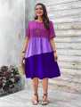 Triple-Layer Midi Dress – Soft Cotton, Bold Color Design. 