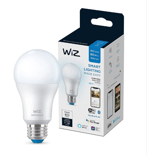 WiZ 60W Smart WiFi Light Bulb‎ 800lm with Alexa and Google Home ...